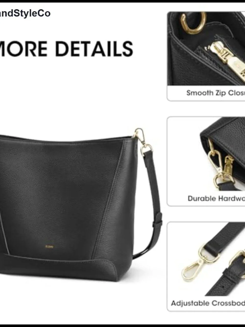 Top Grain Leather Bucket Bag for Women Crossbody Shoulder Tote